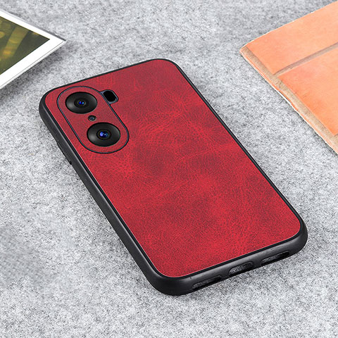 Custodia Lusso Pelle Cover B08H per Huawei Honor 60 5G Rosso