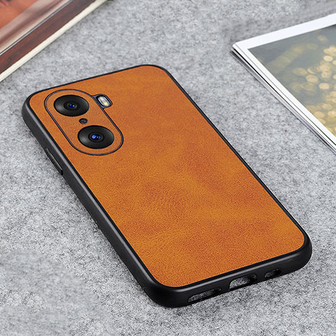 Custodia Lusso Pelle Cover B08H per Huawei Honor 60 Pro 5G Marrone