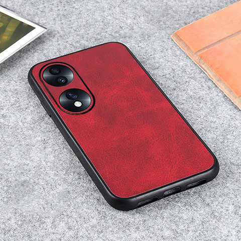 Custodia Lusso Pelle Cover B08H per Huawei Honor 70 5G Rosso