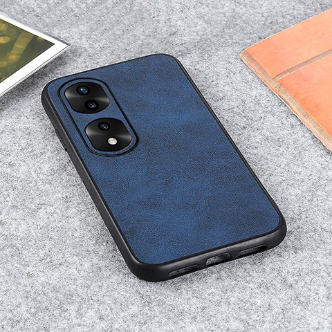 Custodia Lusso Pelle Cover B08H per Huawei Honor 70 Pro+ Plus 5G Blu