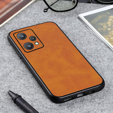 Custodia Lusso Pelle Cover B08H per Realme 9 Pro 5G Marrone