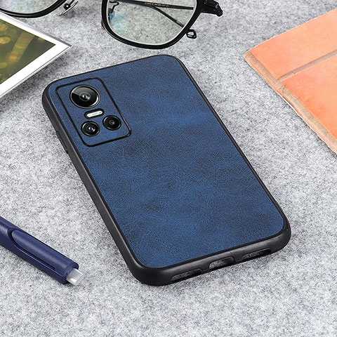 Custodia Lusso Pelle Cover B08H per Realme GT Neo3 5G Blu