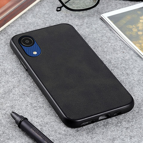 Custodia Lusso Pelle Cover B08H per Samsung Galaxy A03 Core Nero