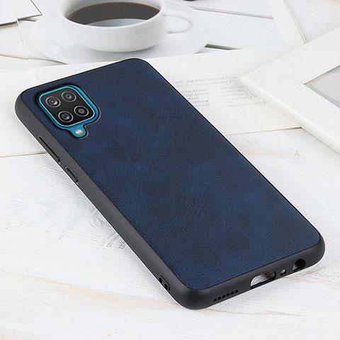 Custodia Lusso Pelle Cover B08H per Samsung Galaxy A12 Nacho Blu