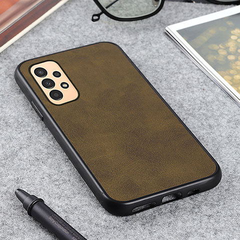 Custodia Lusso Pelle Cover B08H per Samsung Galaxy A13 4G Marrone Chiaro