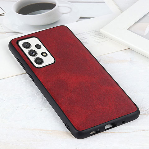 Custodia Lusso Pelle Cover B08H per Samsung Galaxy A52 4G Rosso