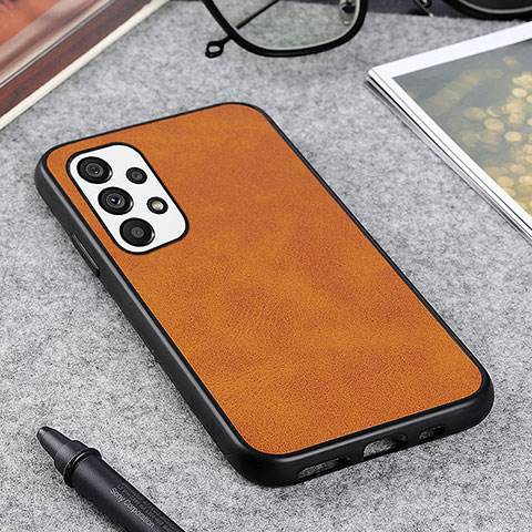 Custodia Lusso Pelle Cover B08H per Samsung Galaxy A73 5G Marrone