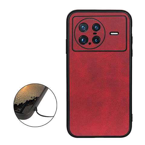 Custodia Lusso Pelle Cover B08H per Vivo X Note Rosso