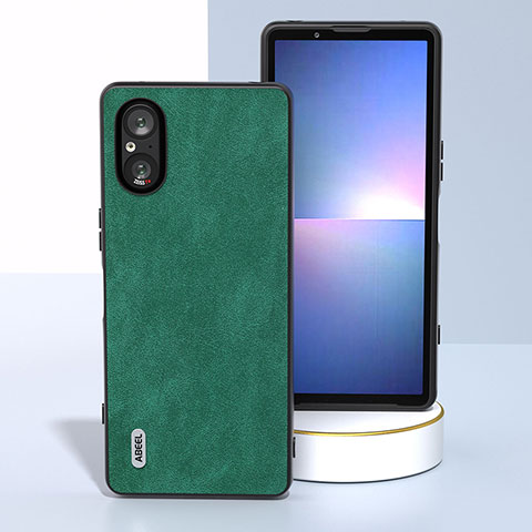 Custodia Lusso Pelle Cover BH2 per Sony Xperia 5 V Verde