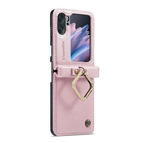 Custodia Lusso Pelle Cover C01S per Oppo Find N2 Flip 5G Oro Rosa