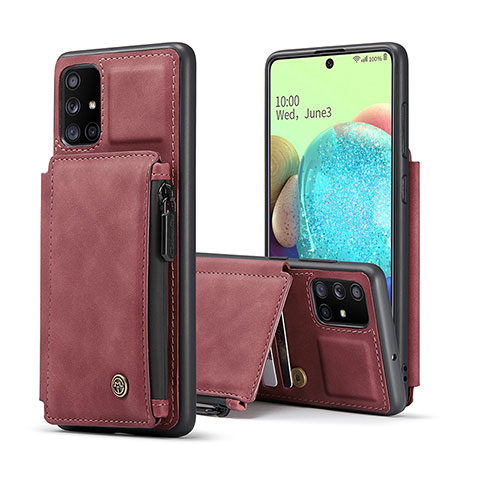 Custodia Lusso Pelle Cover C01S per Samsung Galaxy A71 5G Rosso