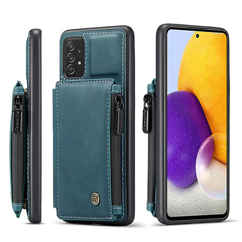 Custodia Lusso Pelle Cover C01S per Samsung Galaxy A72 4G Blu