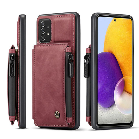 Custodia Lusso Pelle Cover C01S per Samsung Galaxy A72 4G Rosso