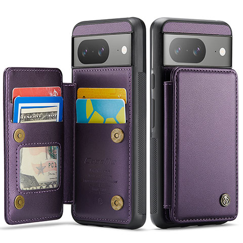 Custodia Lusso Pelle Cover C02S per Google Pixel 8 5G Viola