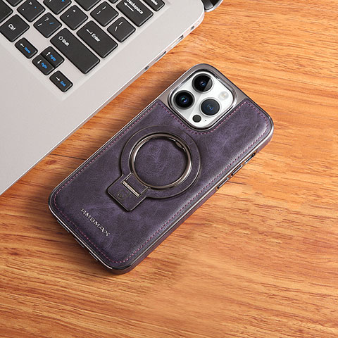 Custodia Lusso Pelle Cover con Mag-Safe Magnetic JD1 per Apple iPhone 15 Pro Max Viola