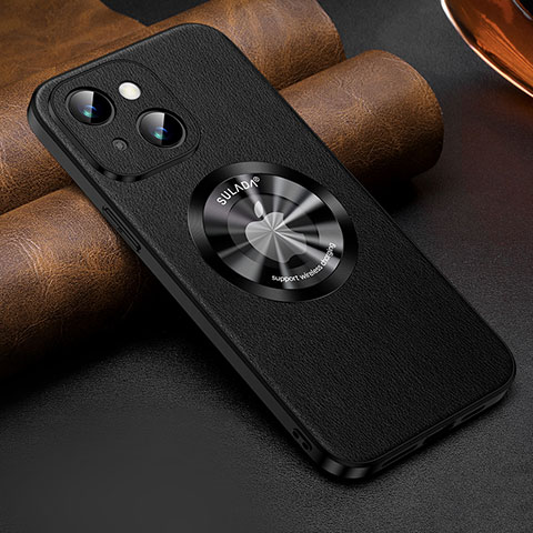 Custodia Lusso Pelle Cover con Mag-Safe Magnetic LD2 per Apple iPhone 13 Nero