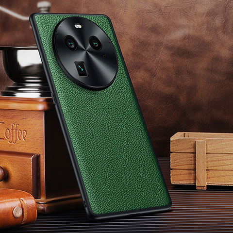 Custodia Lusso Pelle Cover DL1 per Oppo Find X6 5G Verde