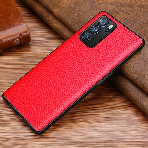 Custodia Lusso Pelle Cover DL1 per Oppo Reno6 5G Rosso