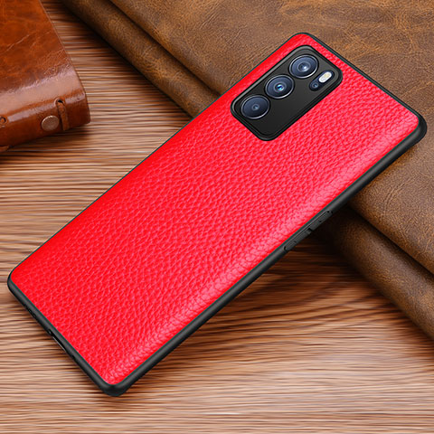 Custodia Lusso Pelle Cover DL1 per Oppo Reno6 Pro 5G India Rosso