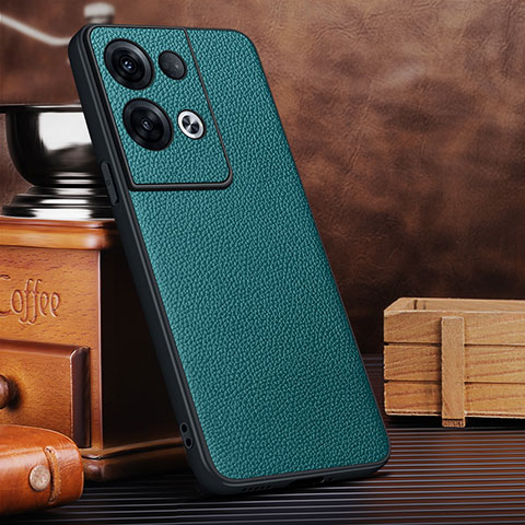 Custodia Lusso Pelle Cover DL1 per Oppo Reno9 Pro+ Plus 5G Verde