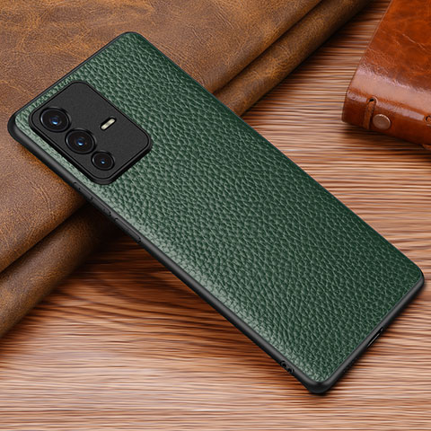 Custodia Lusso Pelle Cover DL1 per Vivo V23 Pro 5G Verde