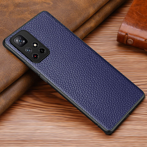 Custodia Lusso Pelle Cover DL1 per Xiaomi Redmi Note 11S 5G Blu