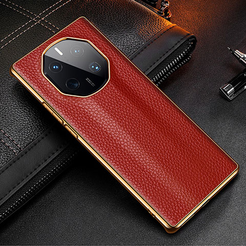 Custodia Lusso Pelle Cover DL2 per Huawei Mate 50 RS Rosso