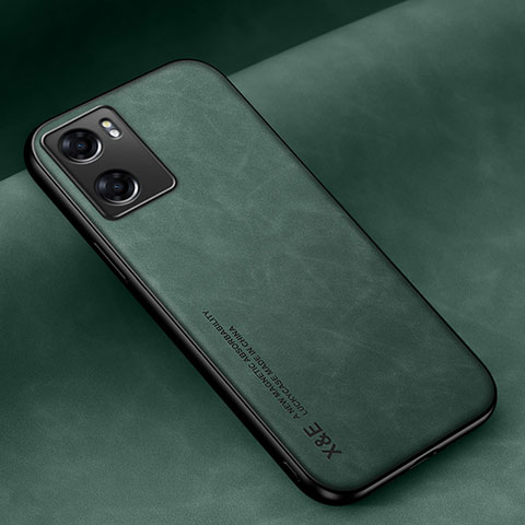 Custodia Lusso Pelle Cover DY1 per Oppo A77s Verde