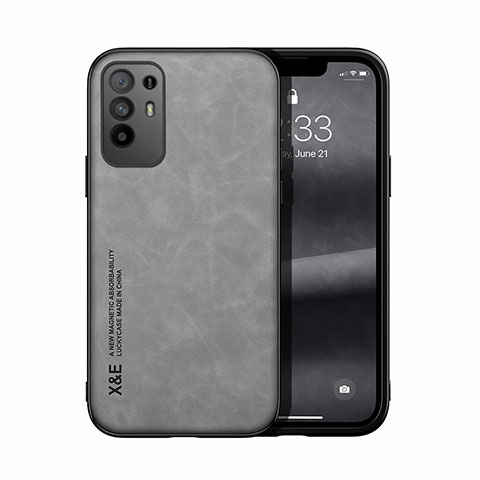 Custodia Lusso Pelle Cover DY1 per Oppo A94 5G Grigio