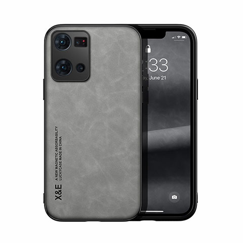 Custodia Lusso Pelle Cover DY1 per Oppo Reno7 4G Grigio