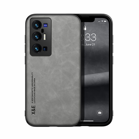 Custodia Lusso Pelle Cover DY1 per Vivo X70 Pro+ Plus 5G Grigio