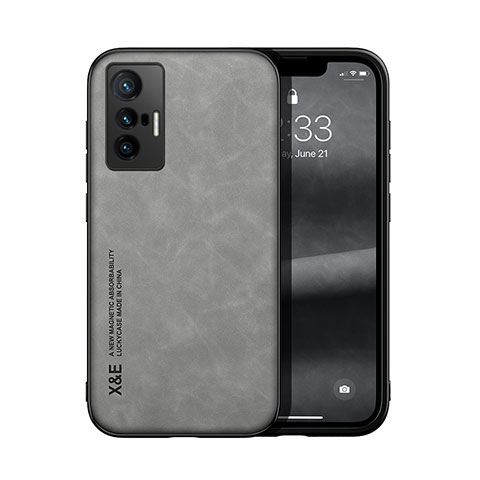 Custodia Lusso Pelle Cover DY1 per Vivo X70t Grigio