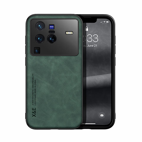 Custodia Lusso Pelle Cover DY1 per Vivo X80 Pro 5G Verde