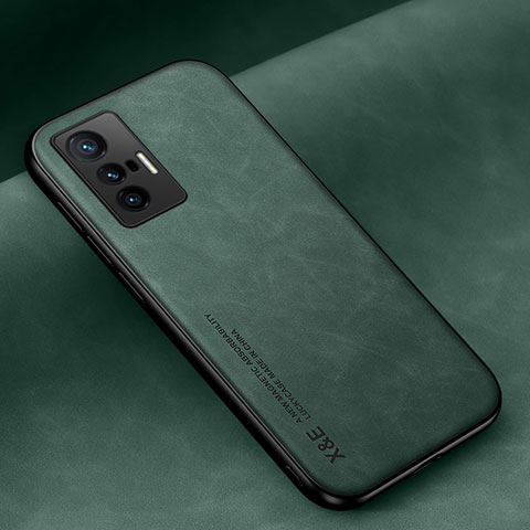 Custodia Lusso Pelle Cover DY2 per Vivo X70t Verde