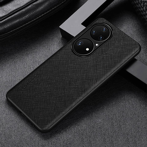 Custodia Lusso Pelle Cover GS1 per Huawei P50 Nero