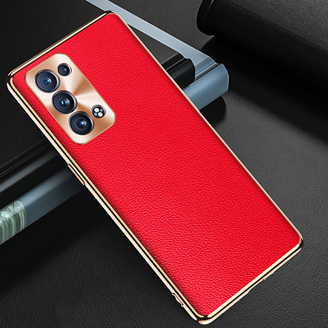 Custodia Lusso Pelle Cover GS1 per Oppo Reno6 Pro 5G Rosso