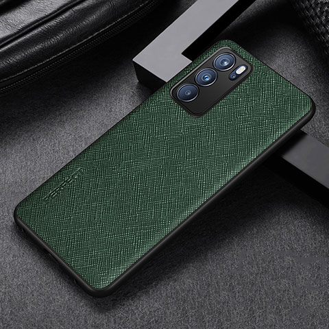 Custodia Lusso Pelle Cover GS2 per Oppo Reno6 Pro 5G India Verde