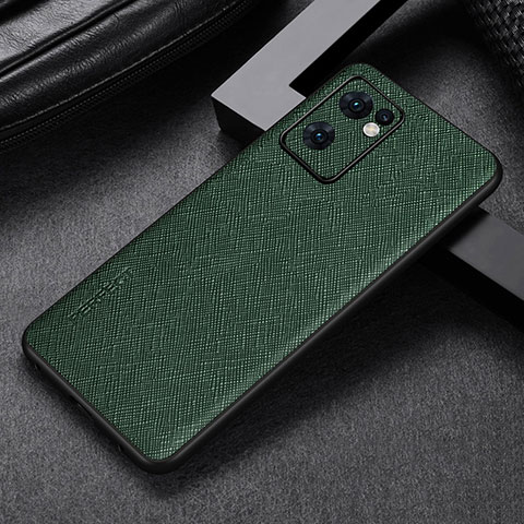 Custodia Lusso Pelle Cover GS2 per Oppo Reno7 SE 5G Verde