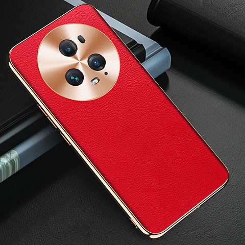 Custodia Lusso Pelle Cover GS3 per Huawei Honor Magic5 Pro 5G Rosso