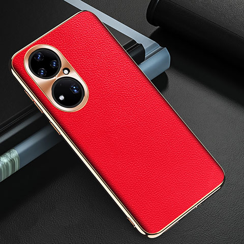 Custodia Lusso Pelle Cover GS3 per Huawei P50 Rosso