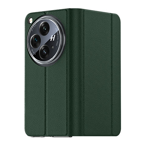 Custodia Lusso Pelle Cover GS3 per OnePlus Open 5G Verde