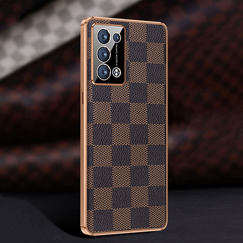 Custodia Lusso Pelle Cover JB1 per Oppo Reno6 Pro 5G Marrone