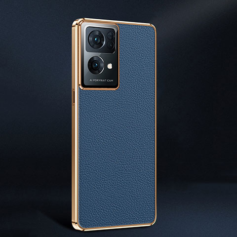 Custodia Lusso Pelle Cover JB2 per Oppo Reno7 Pro 5G Blu