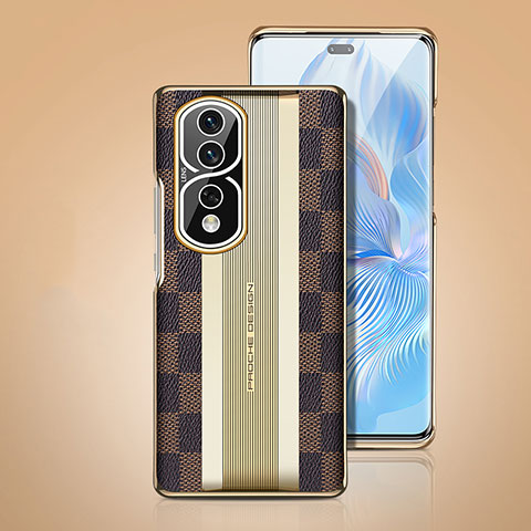 Custodia Lusso Pelle Cover JB4 per Huawei Honor 80 Pro 5G Marrone