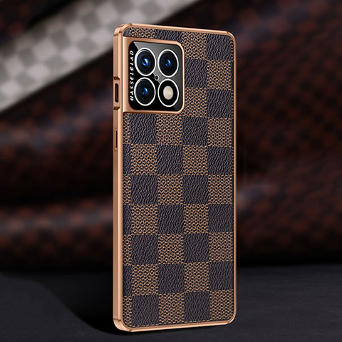 Custodia Lusso Pelle Cover JB4 per OnePlus 10 Pro 5G Marrone