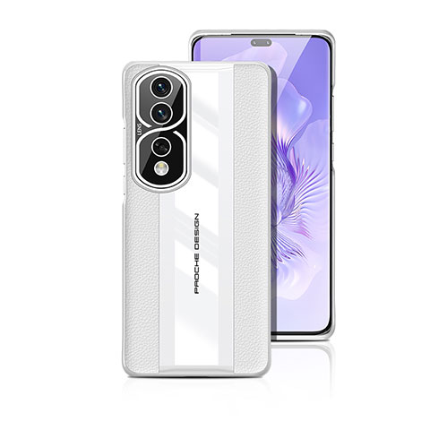 Custodia Lusso Pelle Cover JB5 per Huawei Honor 80 Pro 5G Bianco