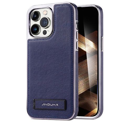 Custodia Lusso Pelle Cover JD1 per Apple iPhone 16 Pro Blu