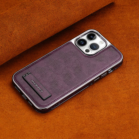 Custodia Lusso Pelle Cover JD2 per Apple iPhone 14 Pro Max Viola