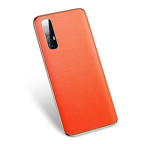 Custodia Lusso Pelle Cover L01 per Oppo Reno3 Pro Arancione