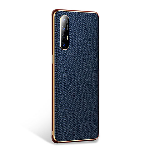 Custodia Lusso Pelle Cover L02 per Oppo Reno3 Pro Blu